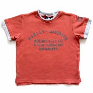 4/5T Harley davidson Graphic Tee With Double Collar and Cuff🔥